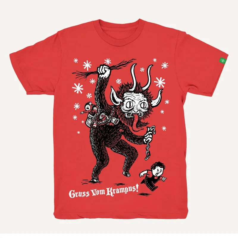 Krampus T-Shirt - Hand-Printed on Organic Cotton/Poly Blend sold by The Quarrelsome Yeti