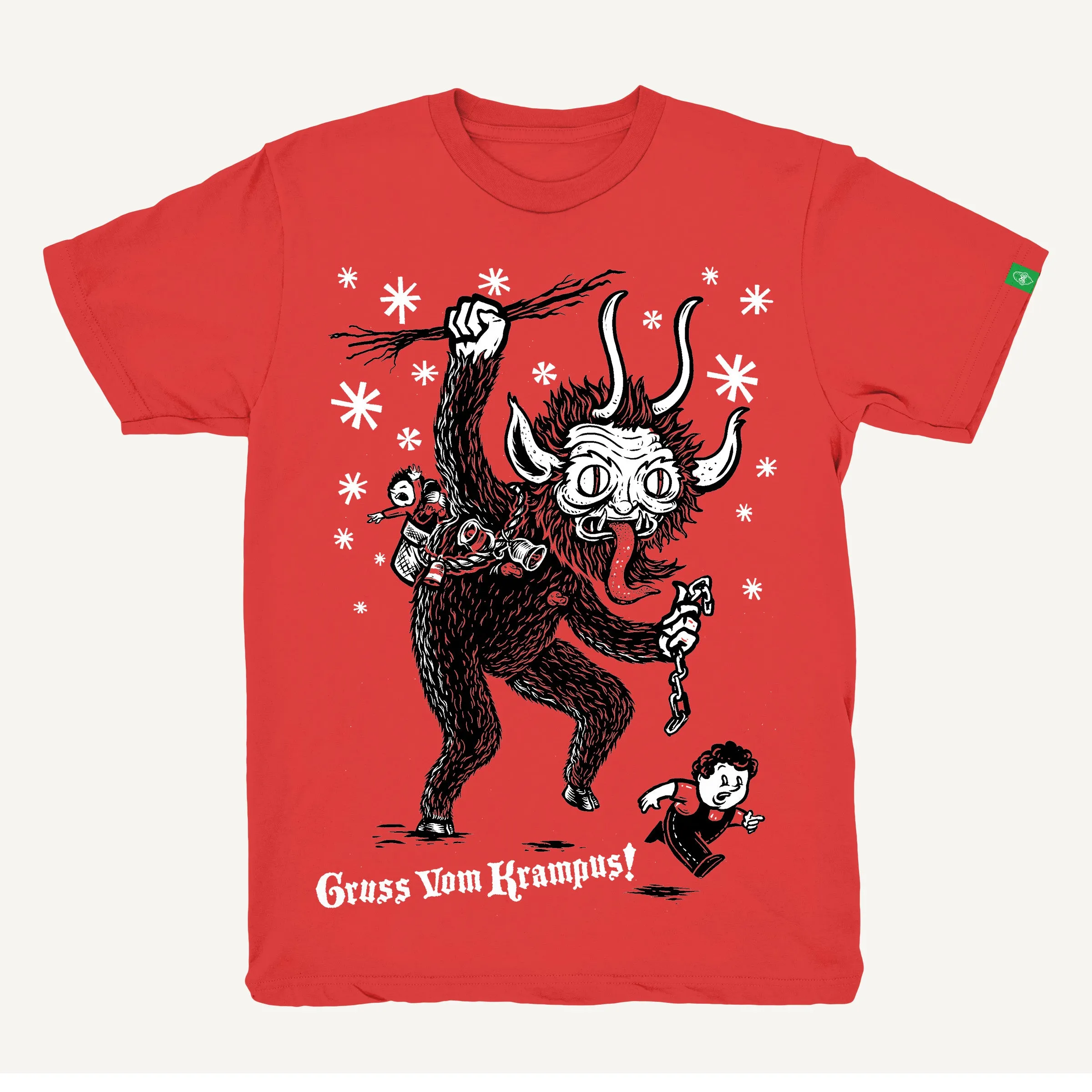 Krampus T-Shirt - Hand-Printed on Organic Cotton/Poly Blend sold by The Quarrelsome Yeti