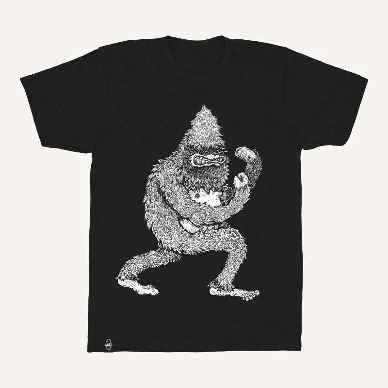 Fighting Yeti T-Shirt - Hand-Printed on Organic Cotton/Poly Blend sold by The Quarrelsome Yeti