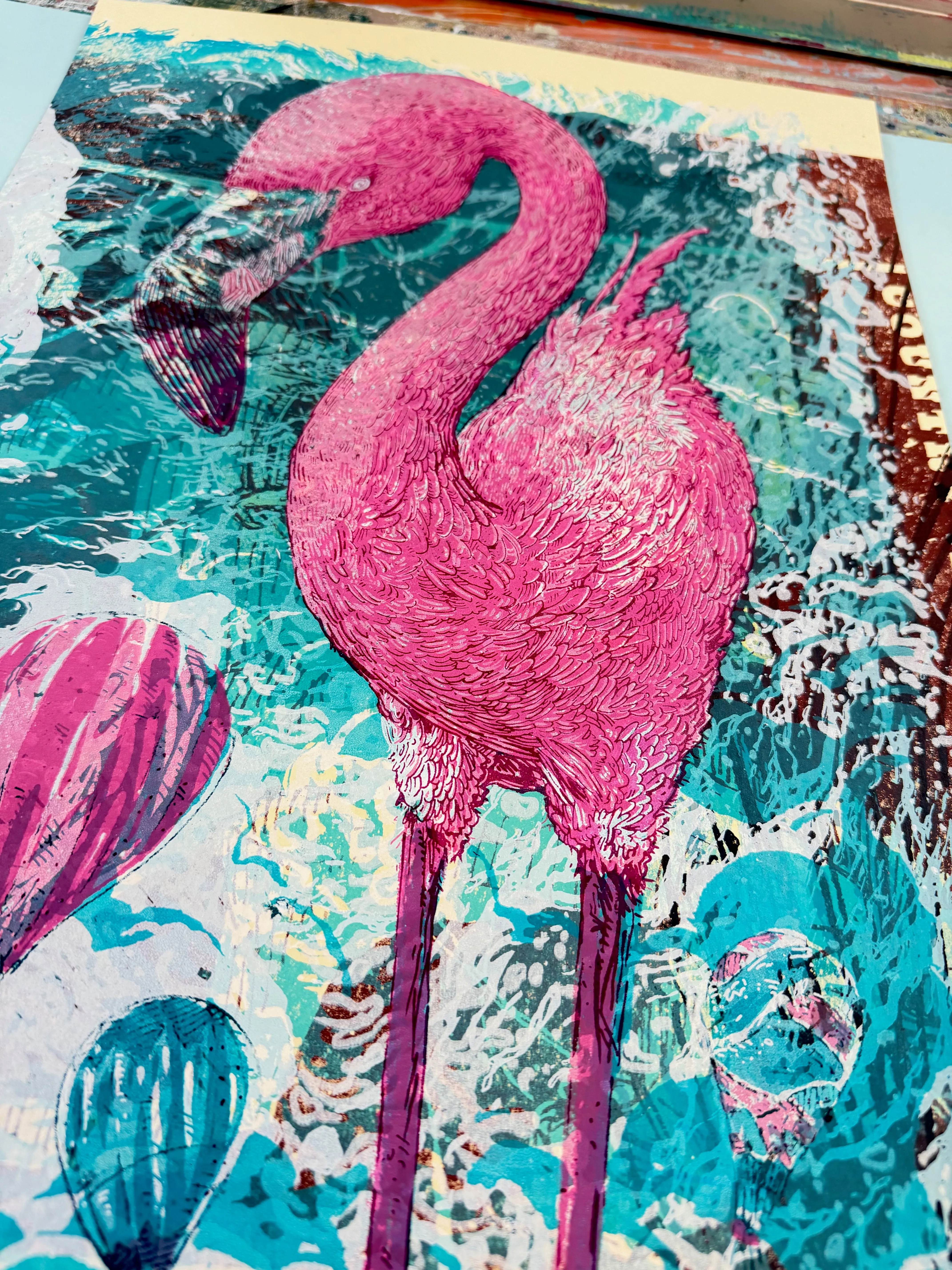 Mono Print (Flamingo 1) 10122025 sold by The Quarrelsome Yeti product image thumbnail 2