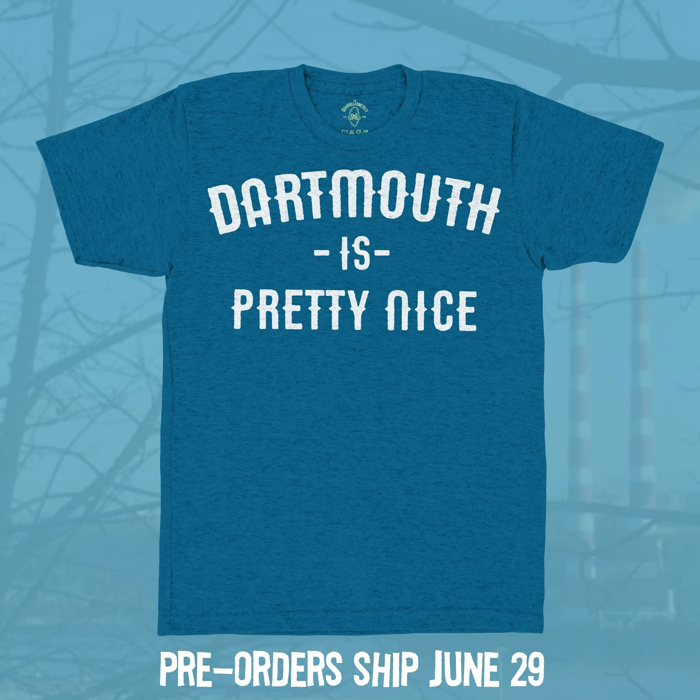 Dartmouth is Pretty Nice T-shirt - Hand-Printed on Organic Cotton/Poly Blend sold by The Quarrelsome Yeti product image thumbnail 4