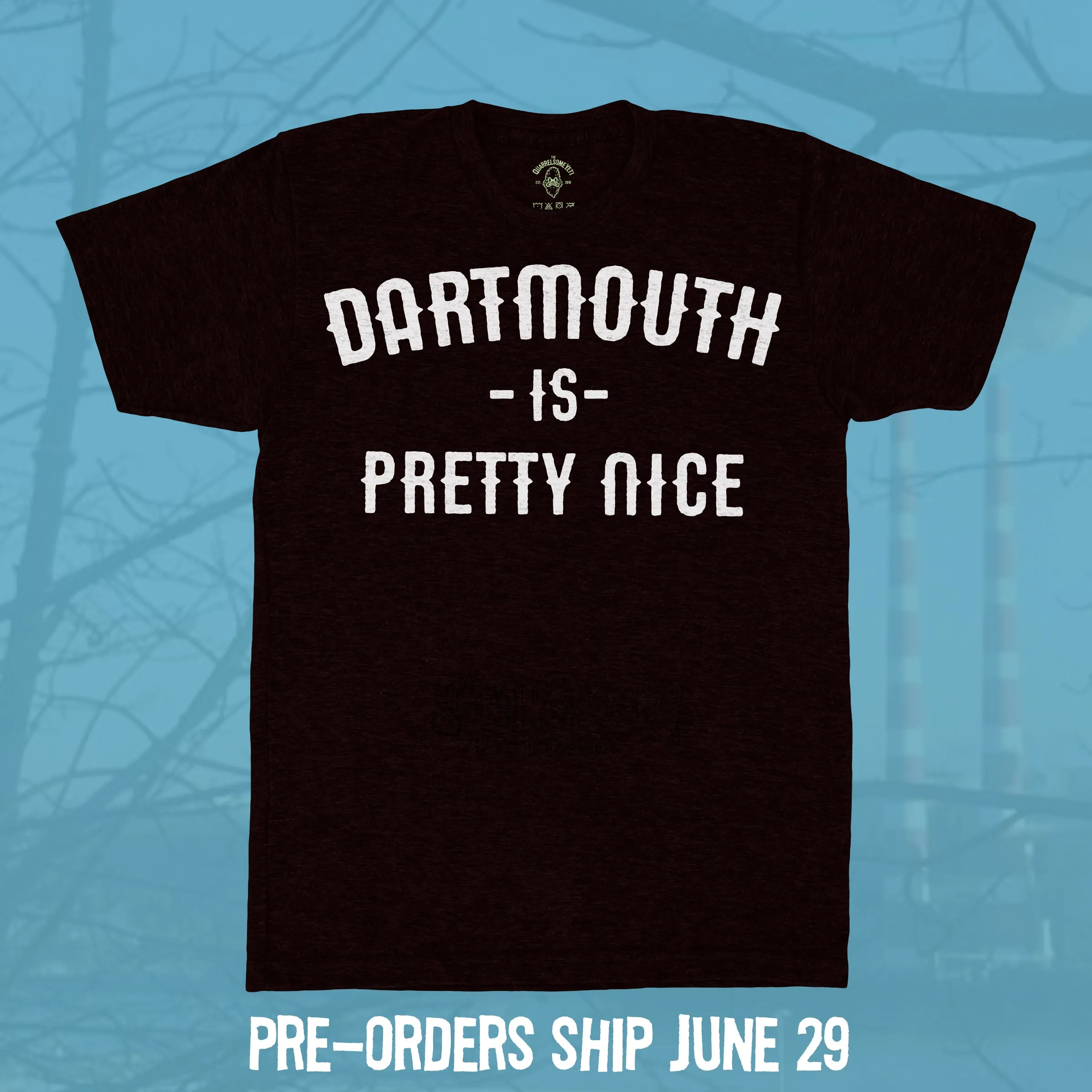 Dartmouth is Pretty Nice T-shirt - Hand-Printed on Organic Cotton/Poly Blend sold by The Quarrelsome Yeti product image thumbnail 5