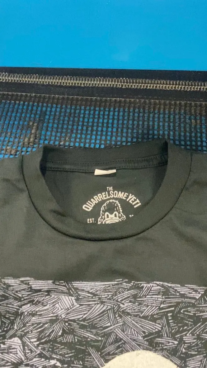 Hey! Let's Go for a Walk T-Shirt - Hand-Printed on Organic Cotton/Poly Blend sold by The Quarrelsome Yeti product image thumbnail 4