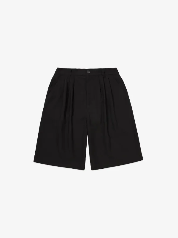 The Triple Pleat Shorts - Black made by SCRT