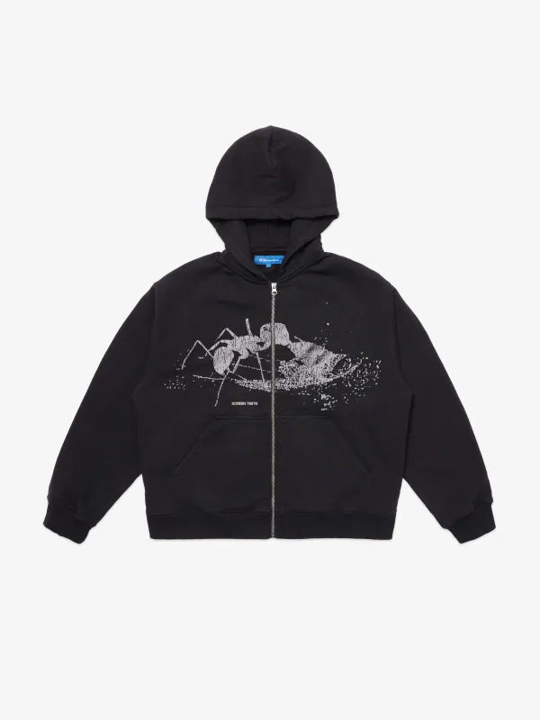 Ant Zip Up Hoodie - Black made by SCRT