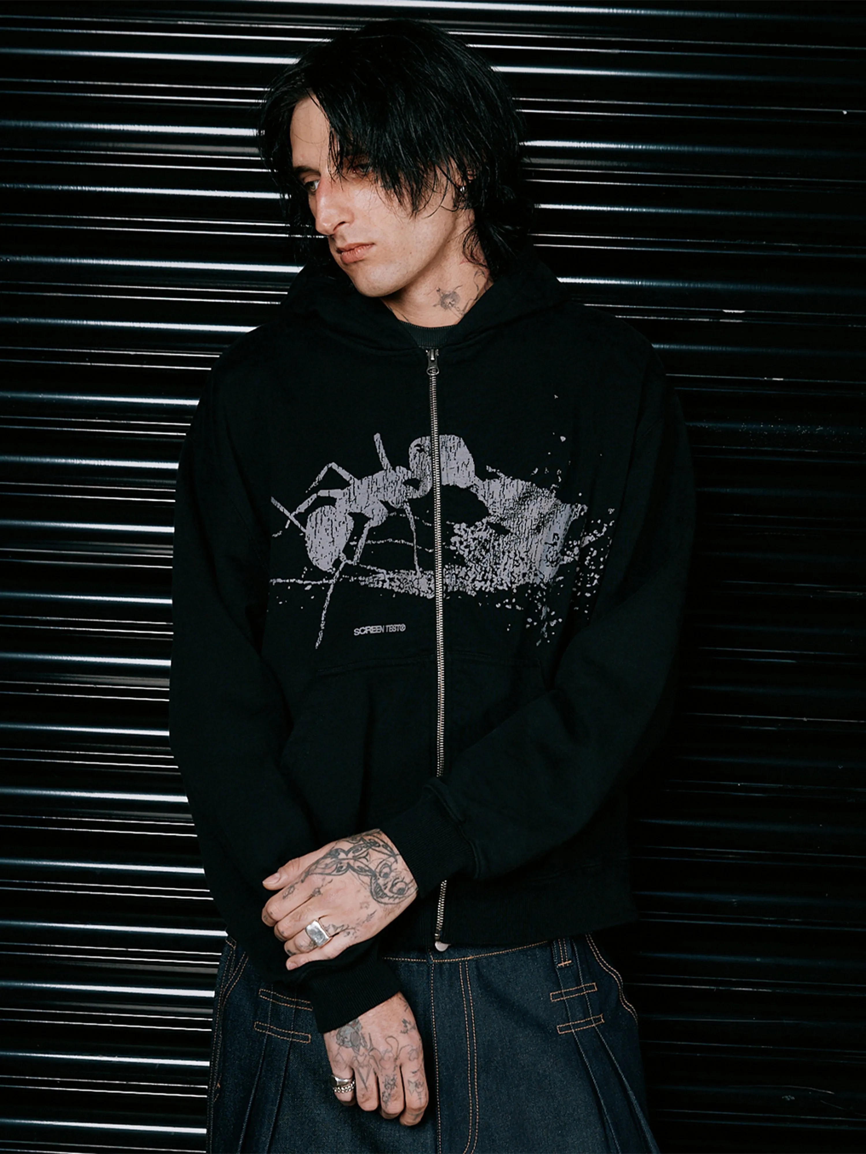 Ant Zip Up Hoodie - Black sold by SCRT product image thumbnail 2