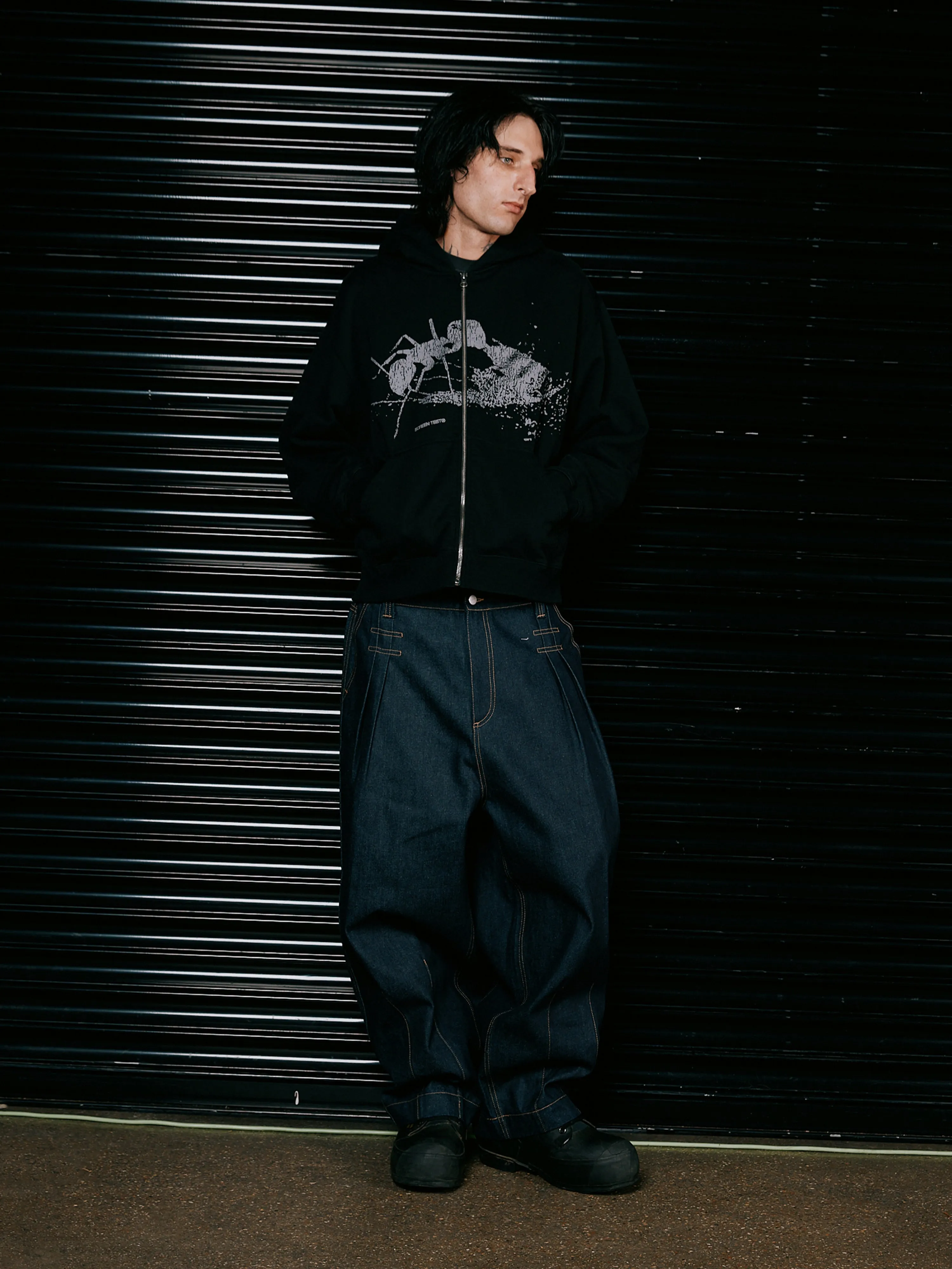 Ant Zip Up Hoodie - Black sold by SCRT product image thumbnail 3