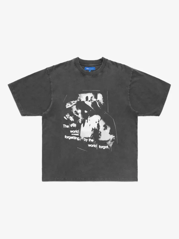 World Forgetting T-Shirt - Garment Dyed Black made by SCRT