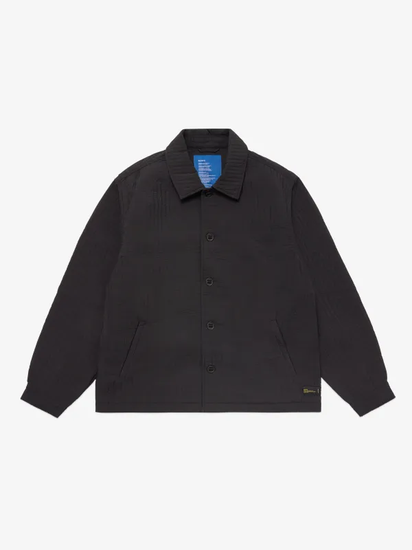 Striped Microquilt Overshirt  - Black made by SCRT