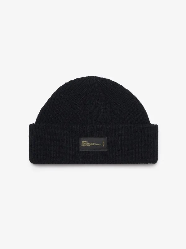Recycled Wool Beanie - Black made by SCRT