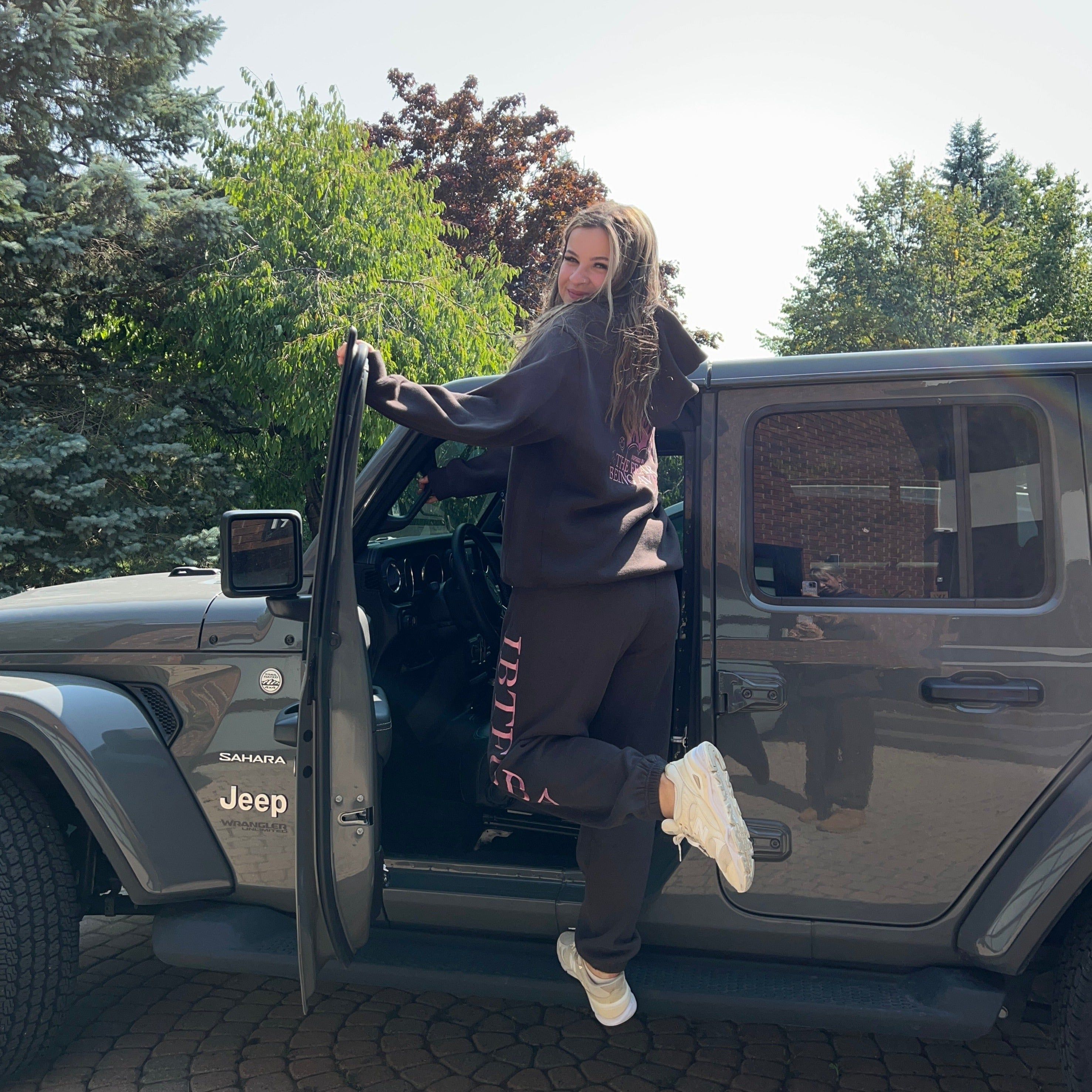 dusk in fuchsia IBTFOBA ultra cozy hoodie sold by Aloura Lounge product image thumbnail 3