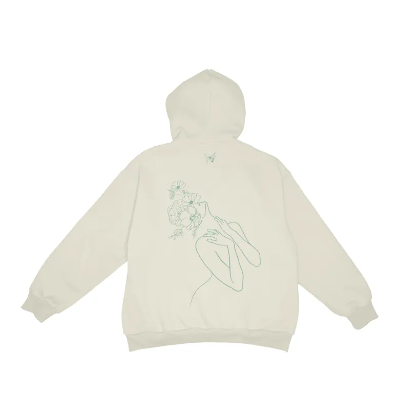 cashew ultra cozy self growth hoodie sold by Aloura Lounge