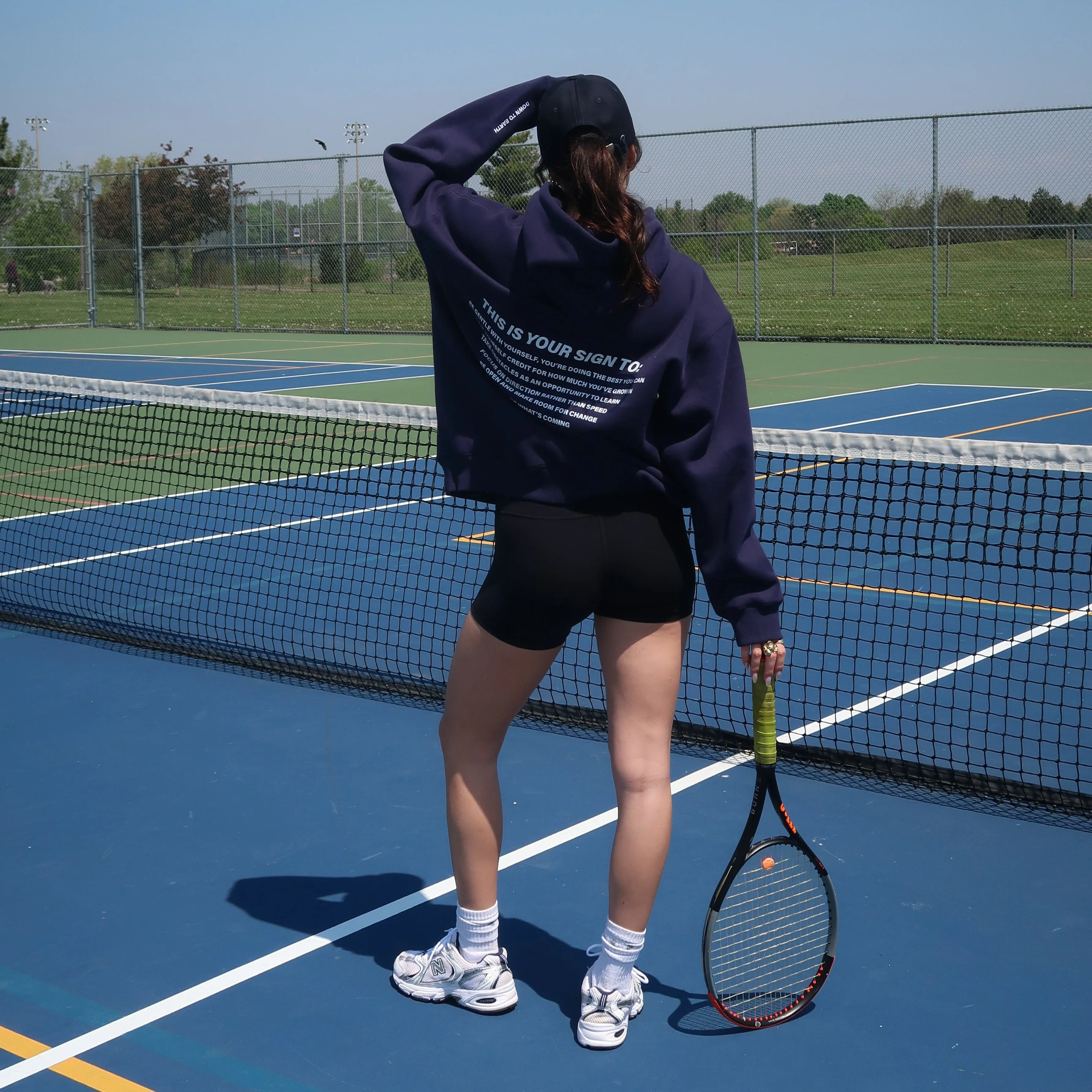 sapphire oversized ultra cozy dte hoodie sold by Aloura Lounge product image thumbnail 5