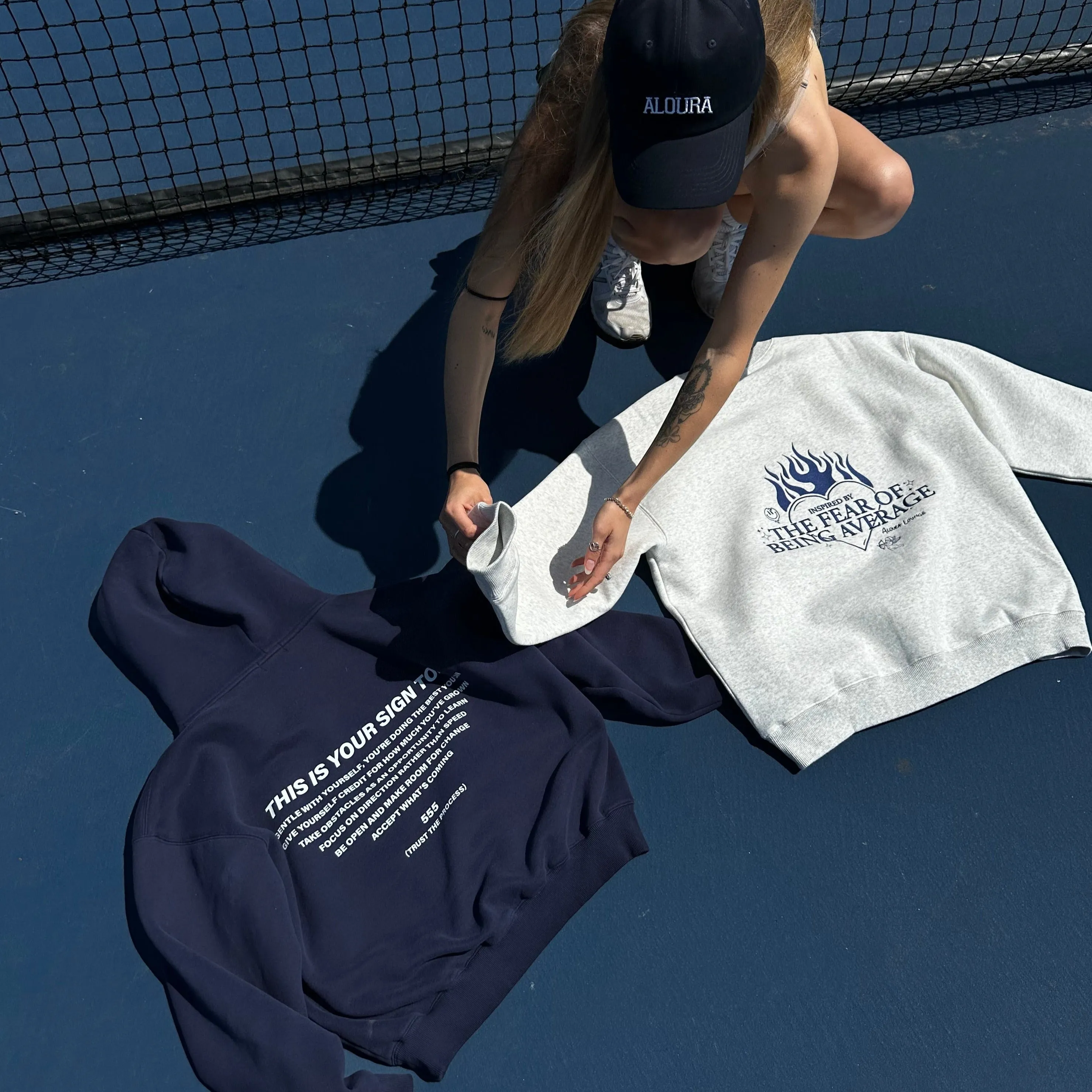 sapphire oversized ultra cozy dte hoodie sold by Aloura Lounge product image thumbnail 2