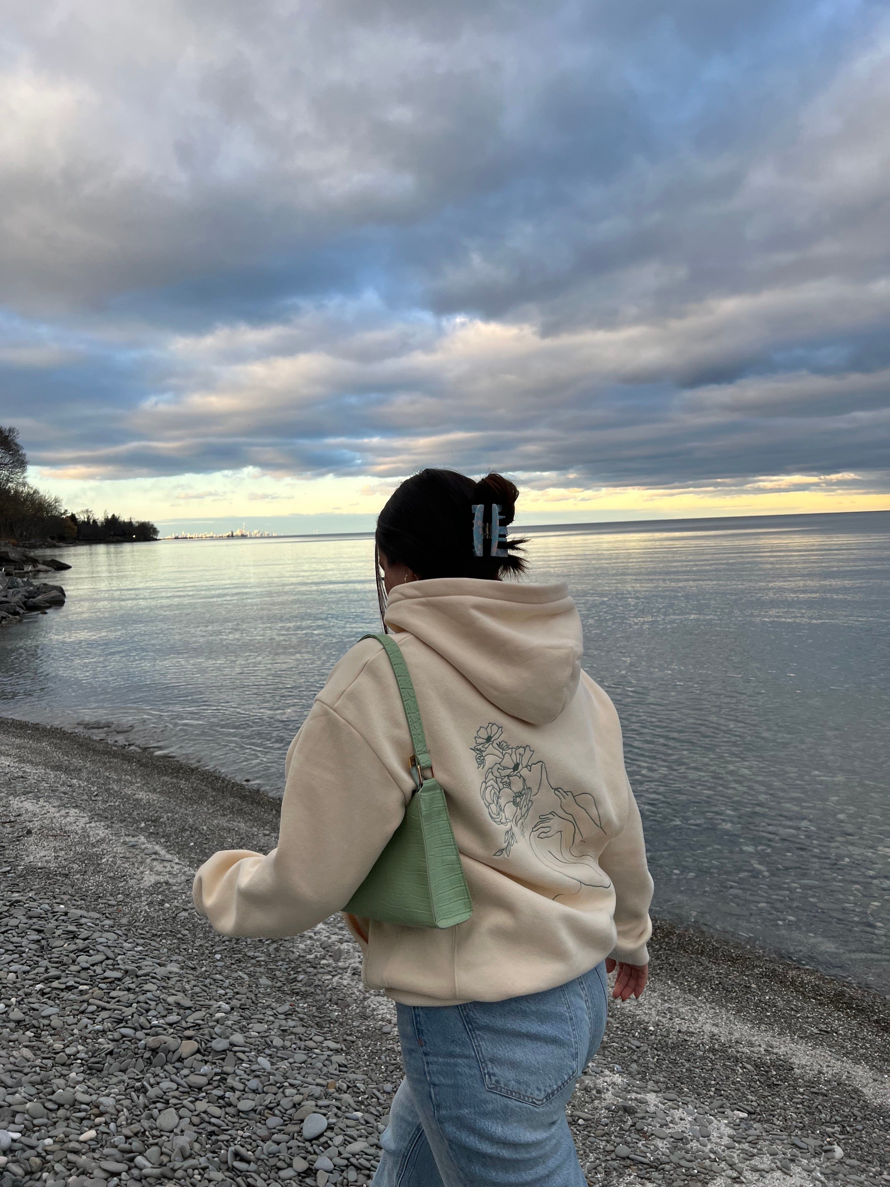 cashew ultra cozy self growth hoodie sold by Aloura Lounge product image thumbnail 4