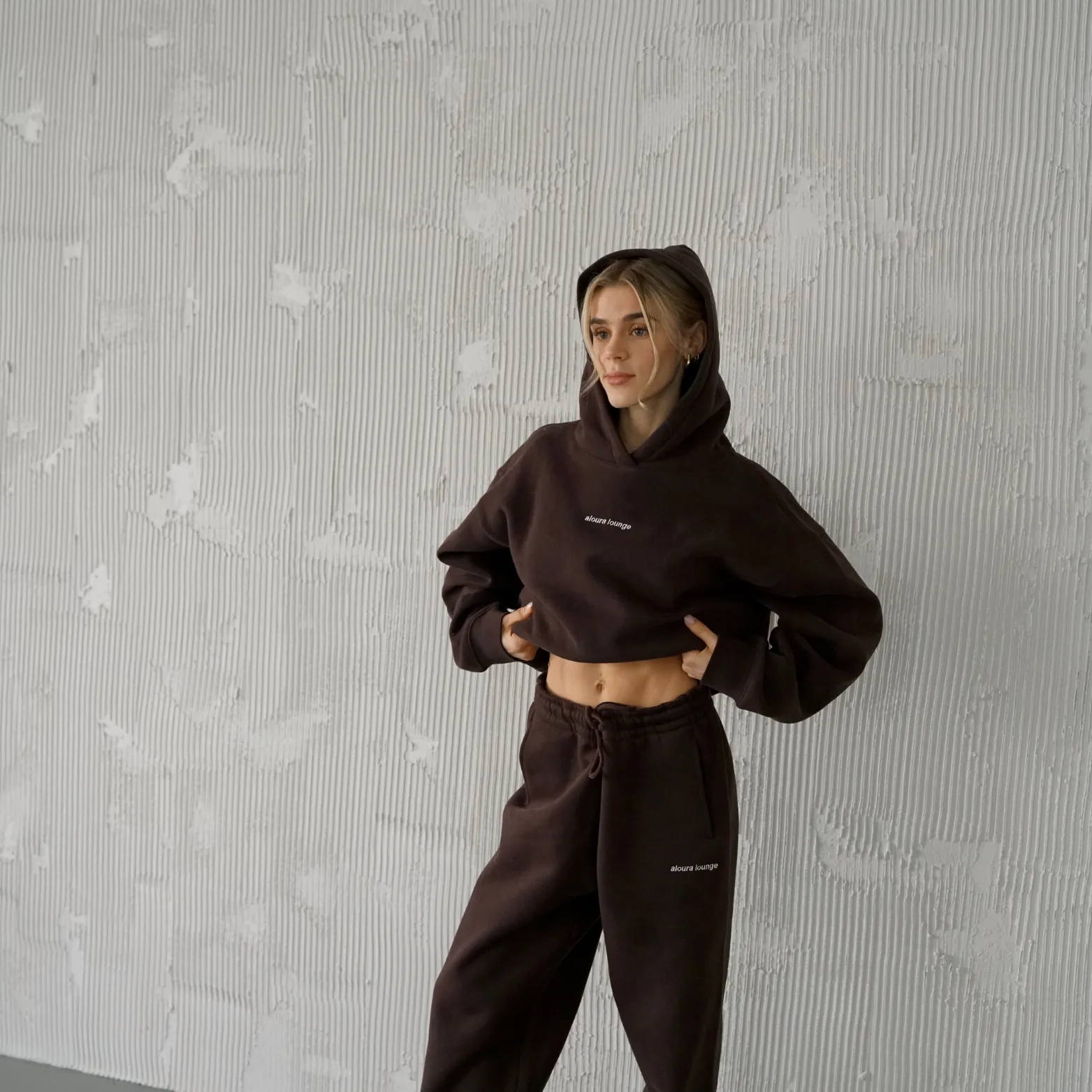 espresso oversized sweatpants *pre-order sold by Aloura Lounge product image thumbnail 2