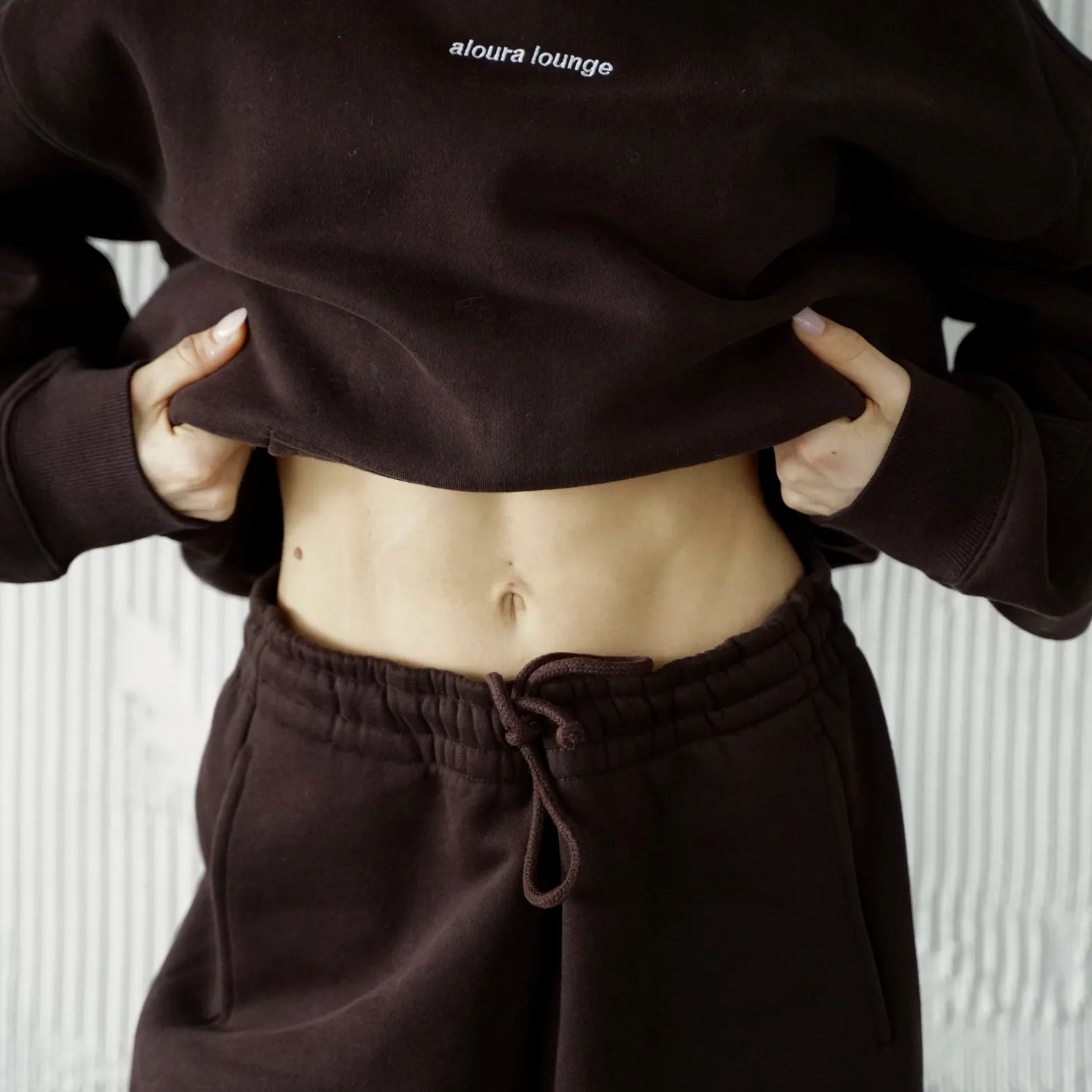 espresso oversized sweatpants *pre-order sold by Aloura Lounge product image thumbnail 3