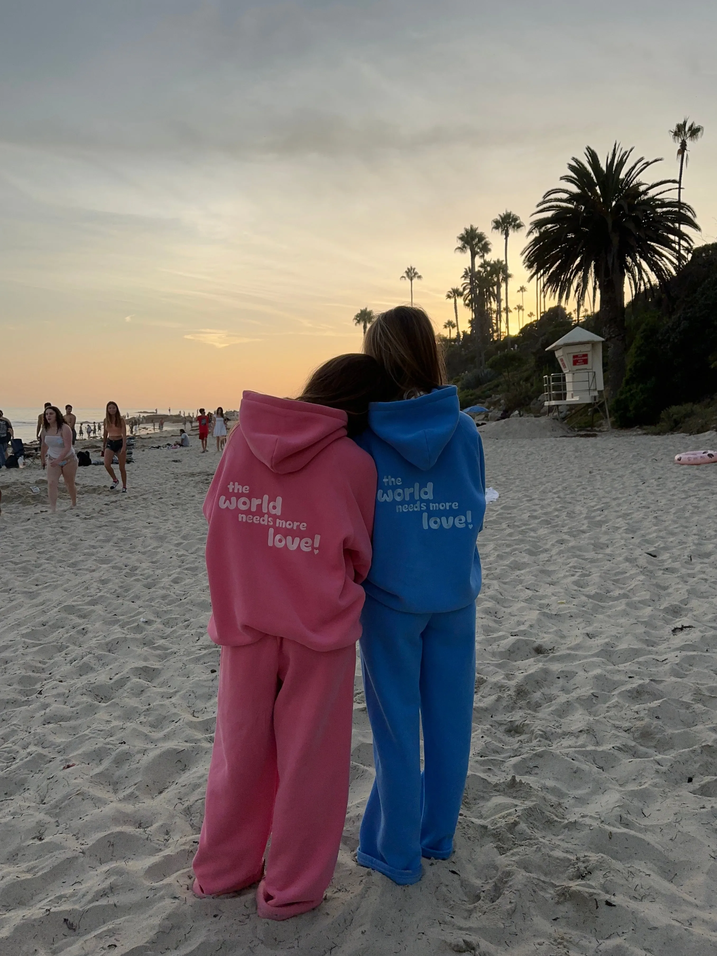 breezy blue "the world needs more love" ultra cozy hoodie sold by Aloura Lounge product image thumbnail 2
