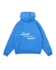 breezy blue "the world needs more love" ultra cozy hoodie sold by Aloura Lounge