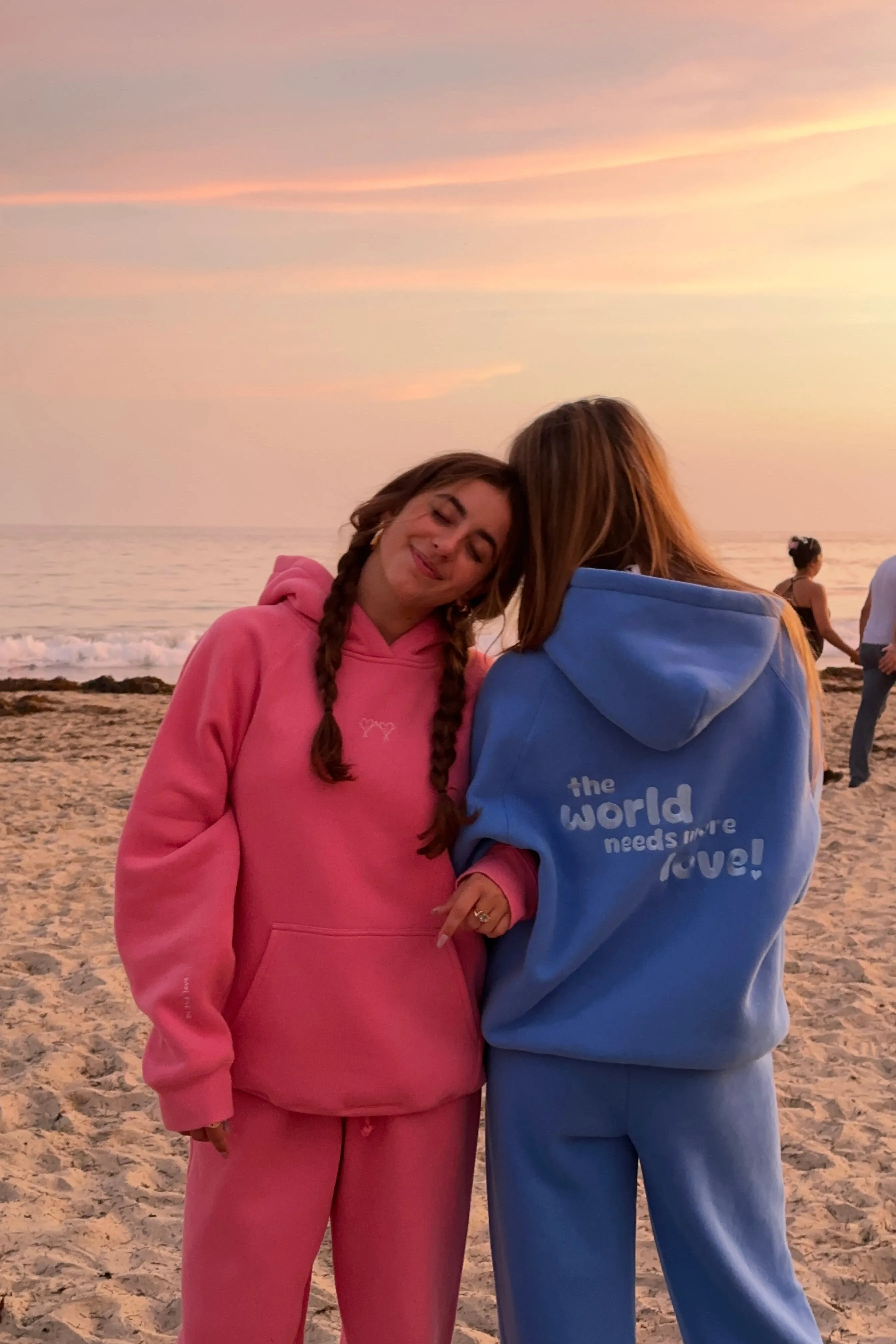 breezy blue "the world needs more love" ultra cozy hoodie sold by Aloura Lounge product image thumbnail 3