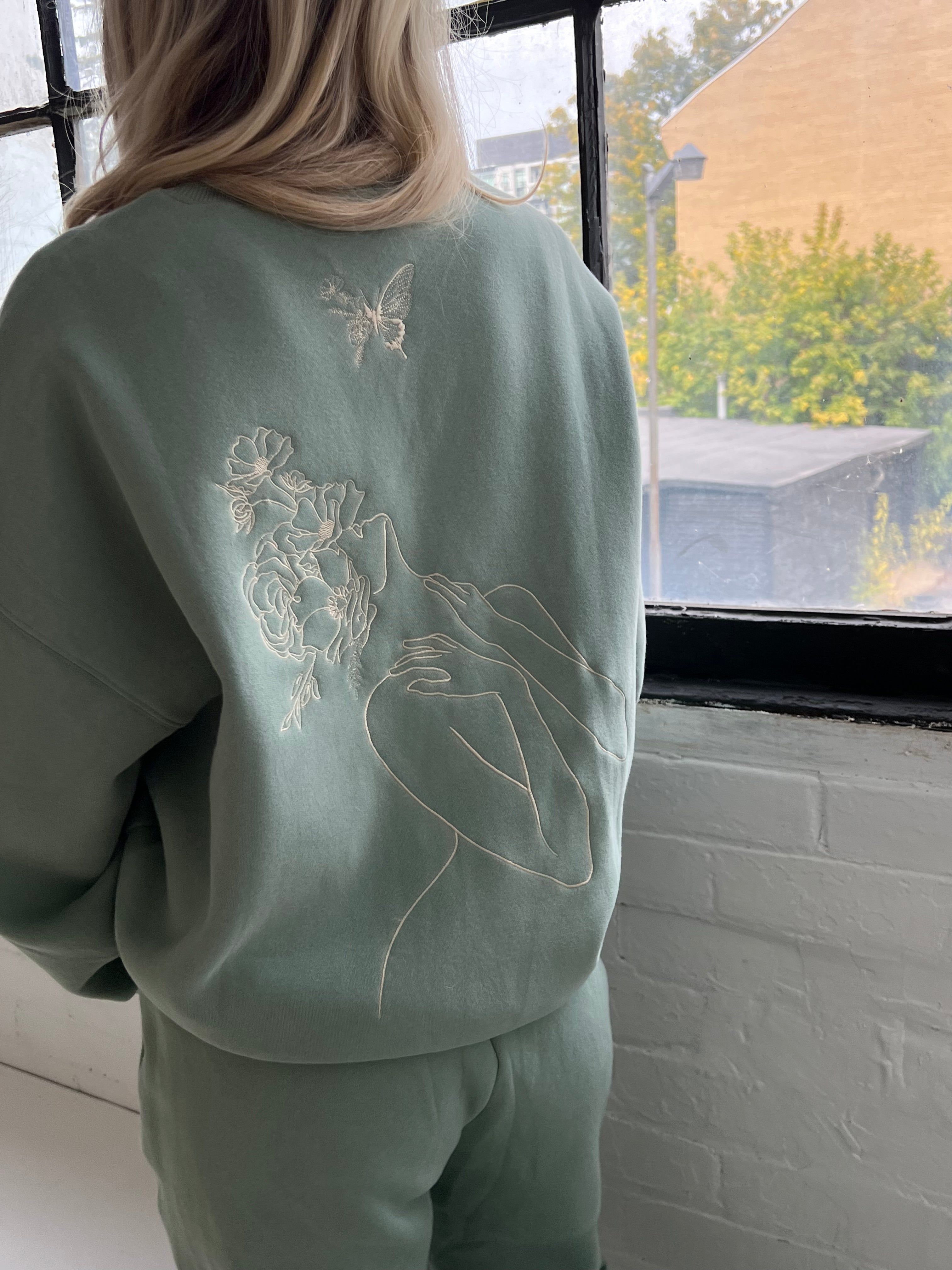 pistachio ultra cozy self growth crewneck sold by Aloura Lounge product image thumbnail 5