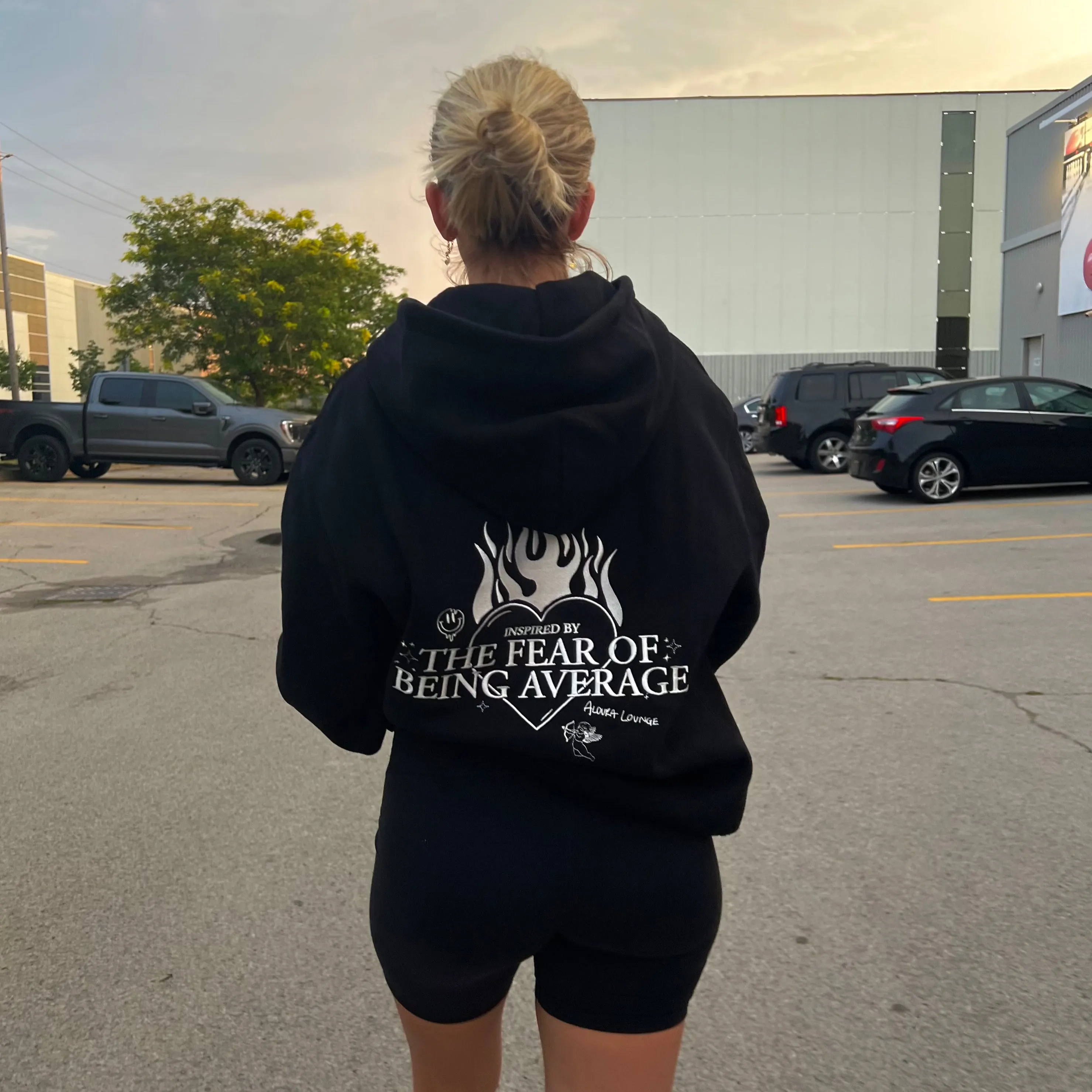 midnight IBTFOBA ultra cozy hoodie sold by Aloura Lounge product image thumbnail 4