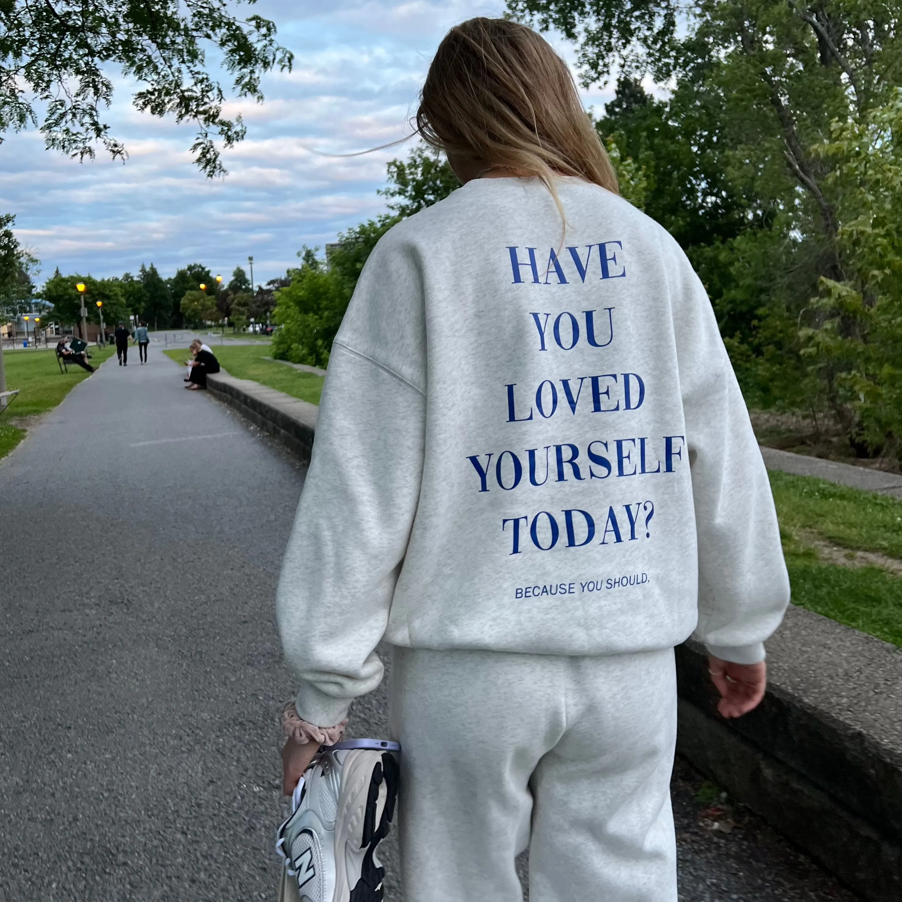 moon "have you loved yourself today?" oversized crewneck *pre-order sold by Aloura Lounge product image thumbnail 2