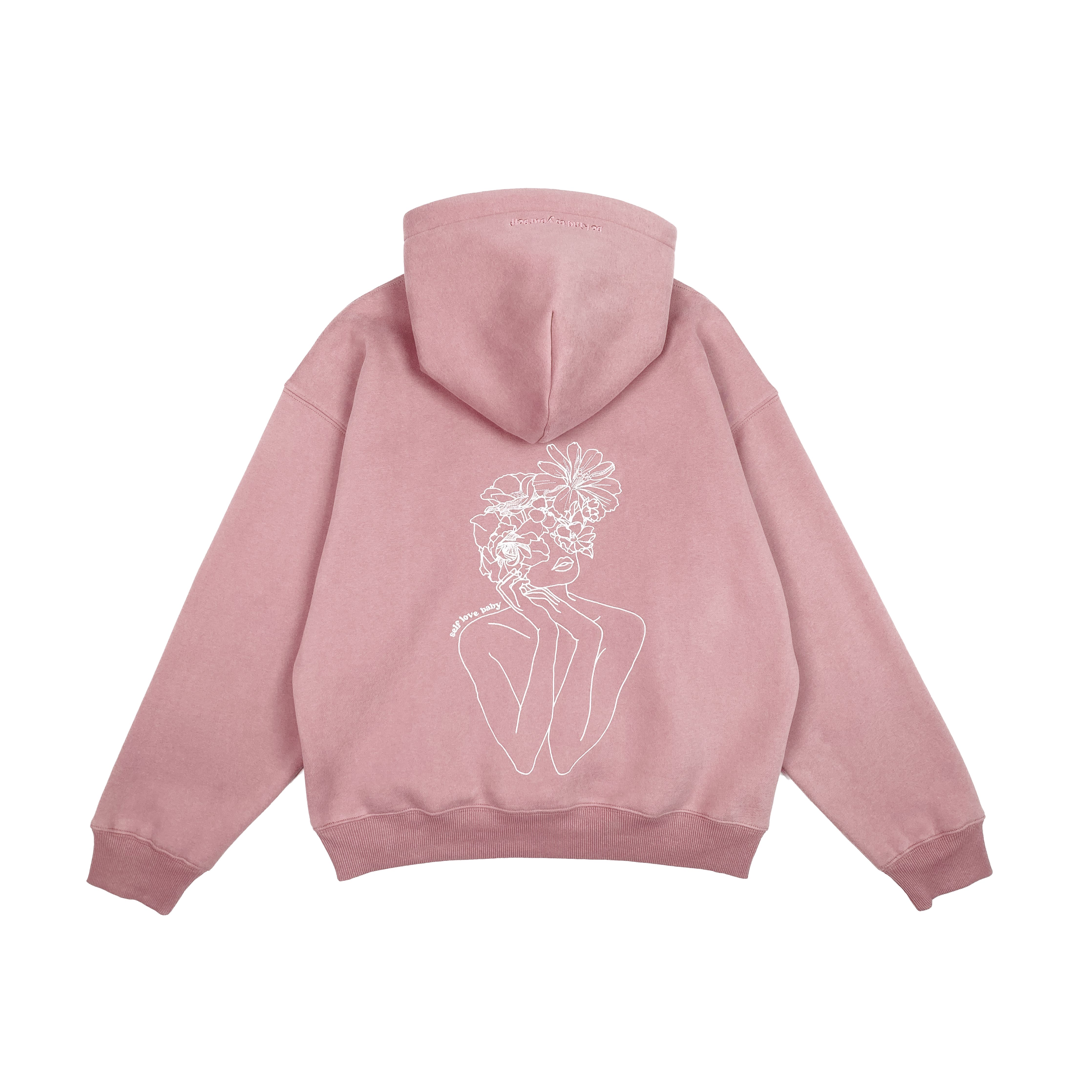 blush ultra cozy self love hoodie sold by Aloura Lounge