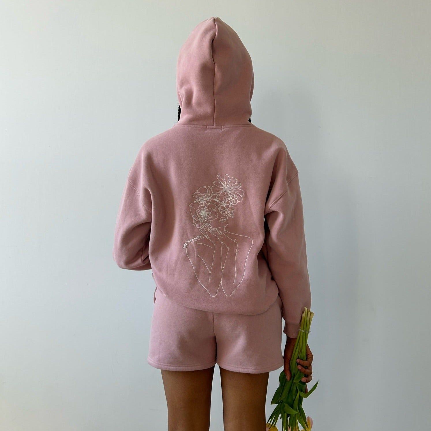 blush ultra cozy self love hoodie sold by Aloura Lounge product image thumbnail 2