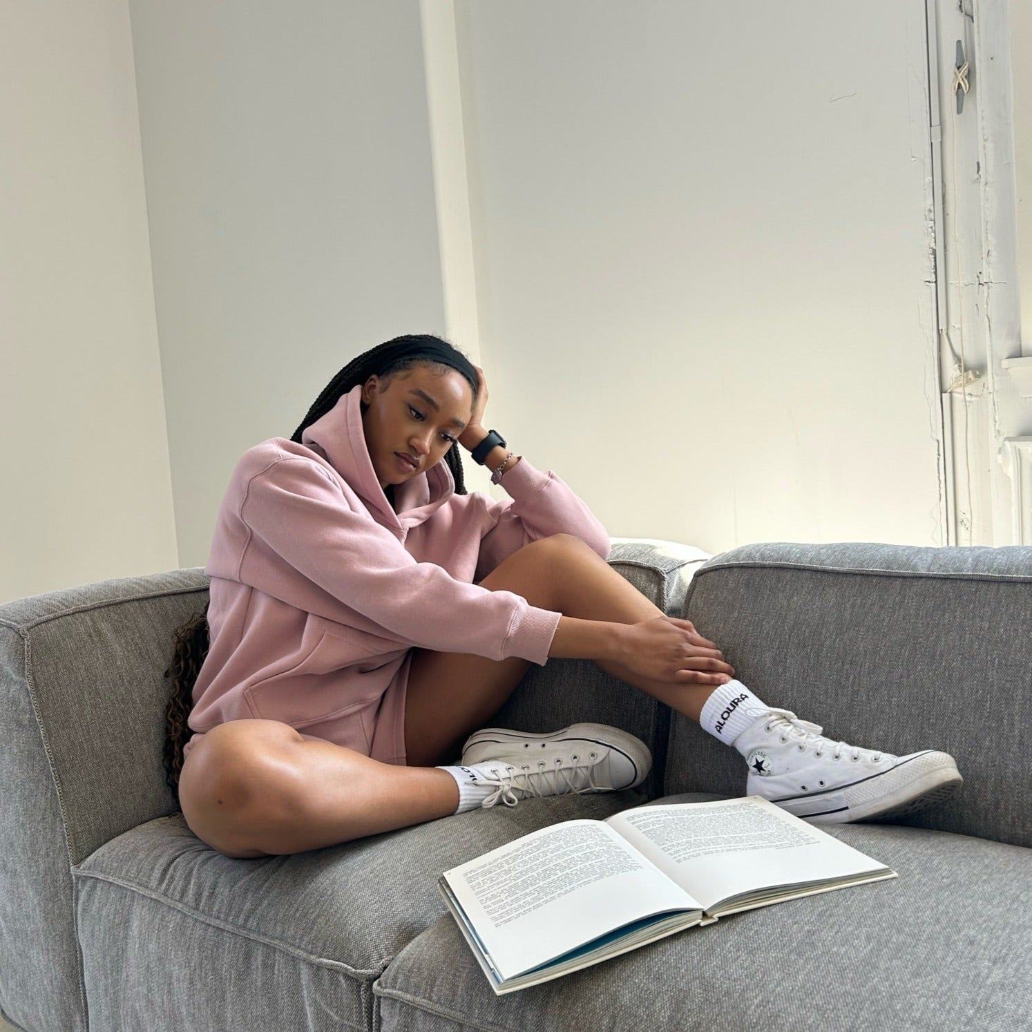 blush ultra cozy self love hoodie sold by Aloura Lounge product image thumbnail 5