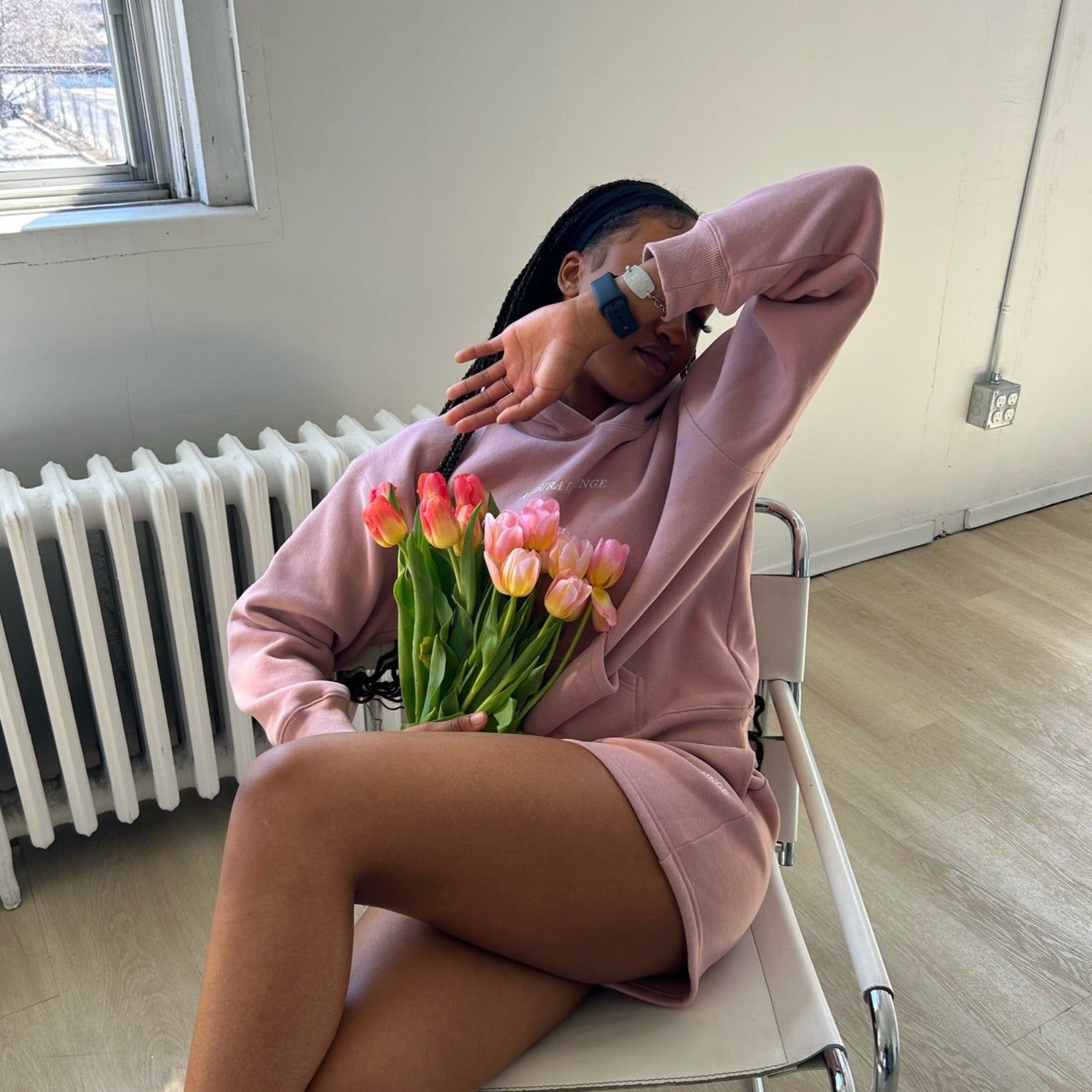 blush ultra cozy self love hoodie sold by Aloura Lounge product image thumbnail 3