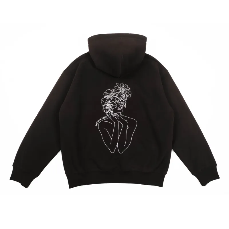 espresso oversized self love hoodie *pre-order sold by Aloura Lounge
