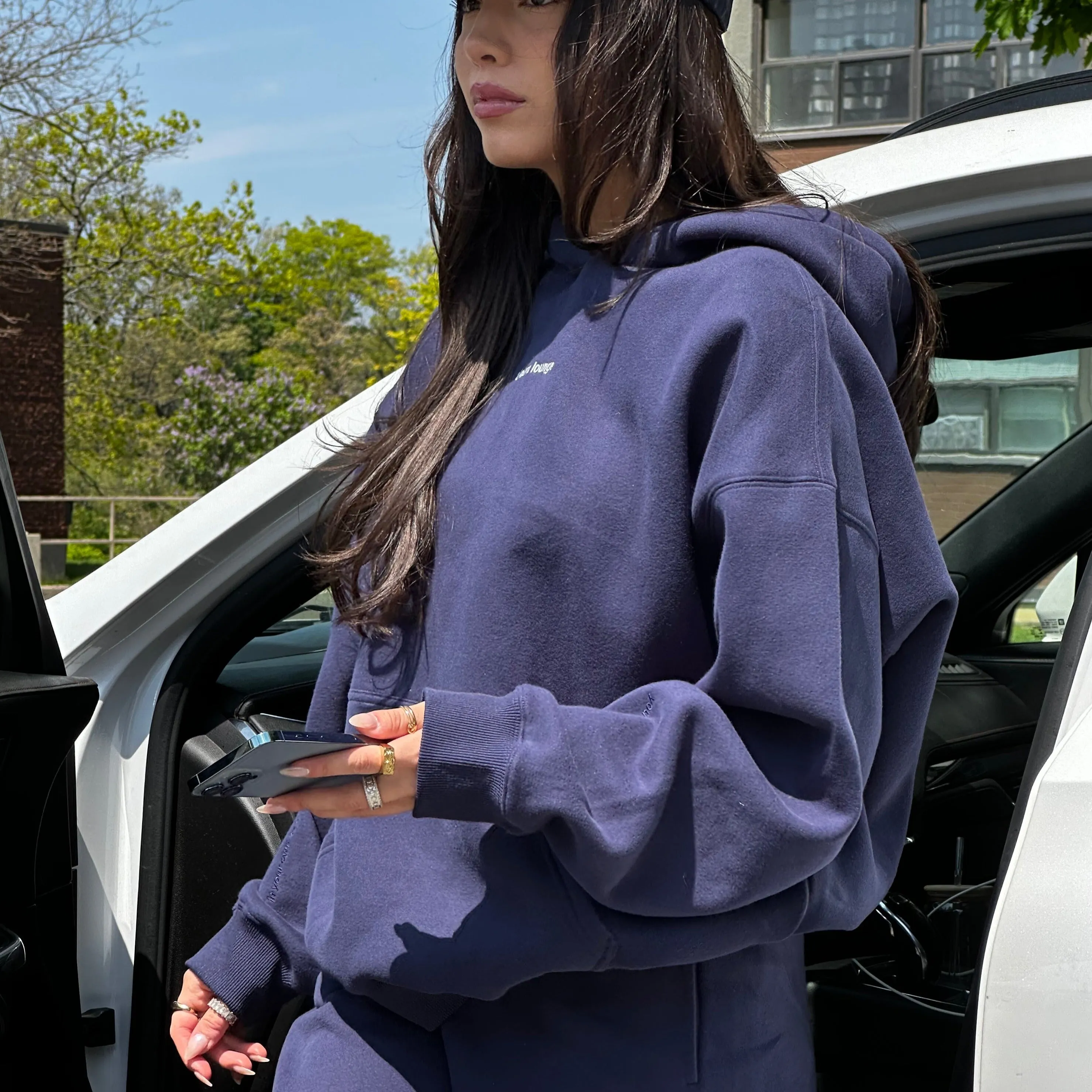sapphire oversized self growth hoodie *pre-order sold by Aloura Lounge product image thumbnail 5