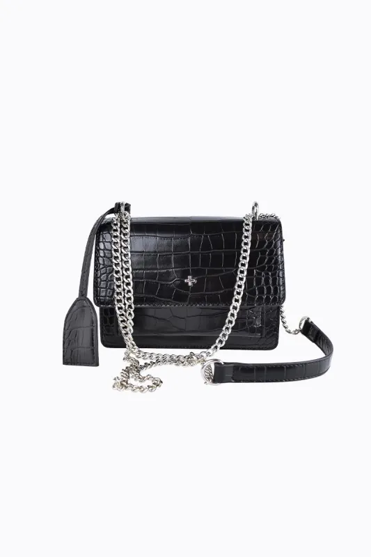 Lissy - Black Croc Silver sold by PETA AND JAIN