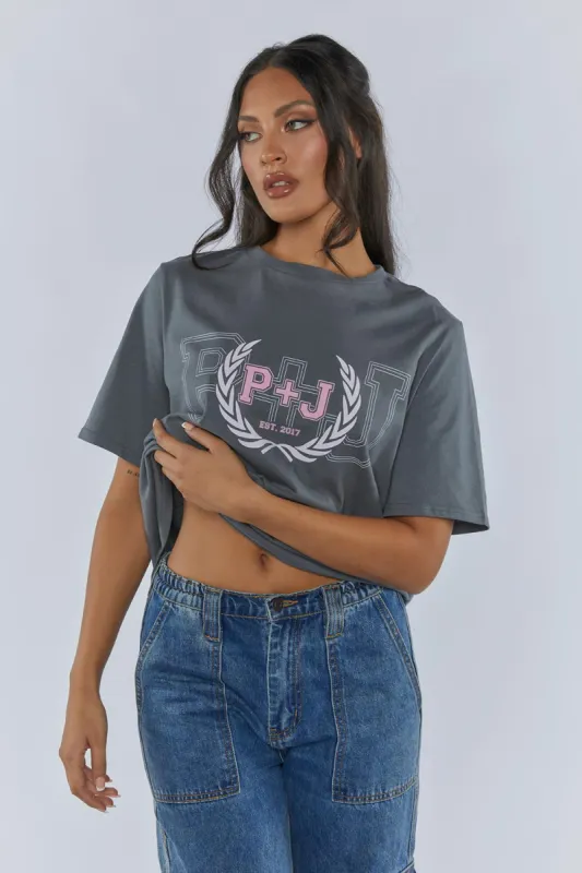 Varsity - Charcoal sold by PETA AND JAIN