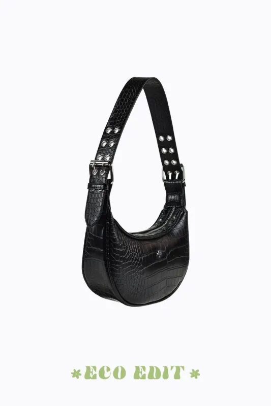 Lolita - Black Croc Silver sold by PETA AND JAIN