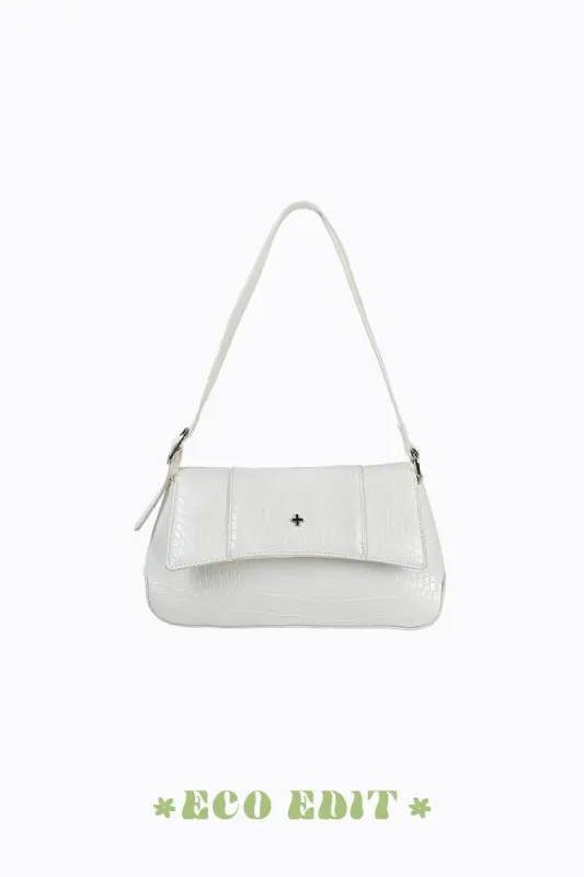 Lexy - White Croc Silver sold by PETA AND JAIN