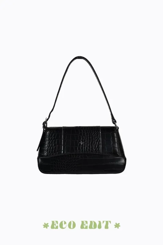 Lexy - Black Croc Silver sold by PETA AND JAIN