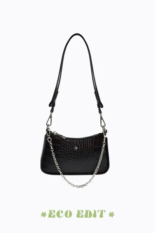 Poppi - Black Croc Silver sold by PETA AND JAIN