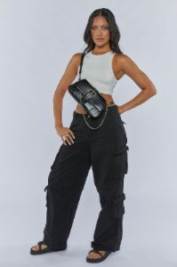 Maddy - Black Croc Silver sold by PETA AND JAIN