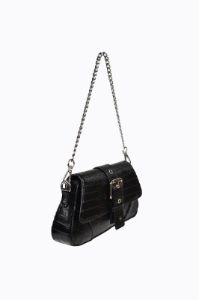 Maddy - Black Croc Silver sold by PETA AND JAIN