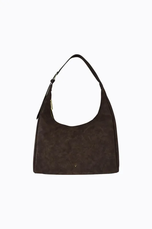 Tribeca - Chocolate Faux Suede sold by PETA AND JAIN