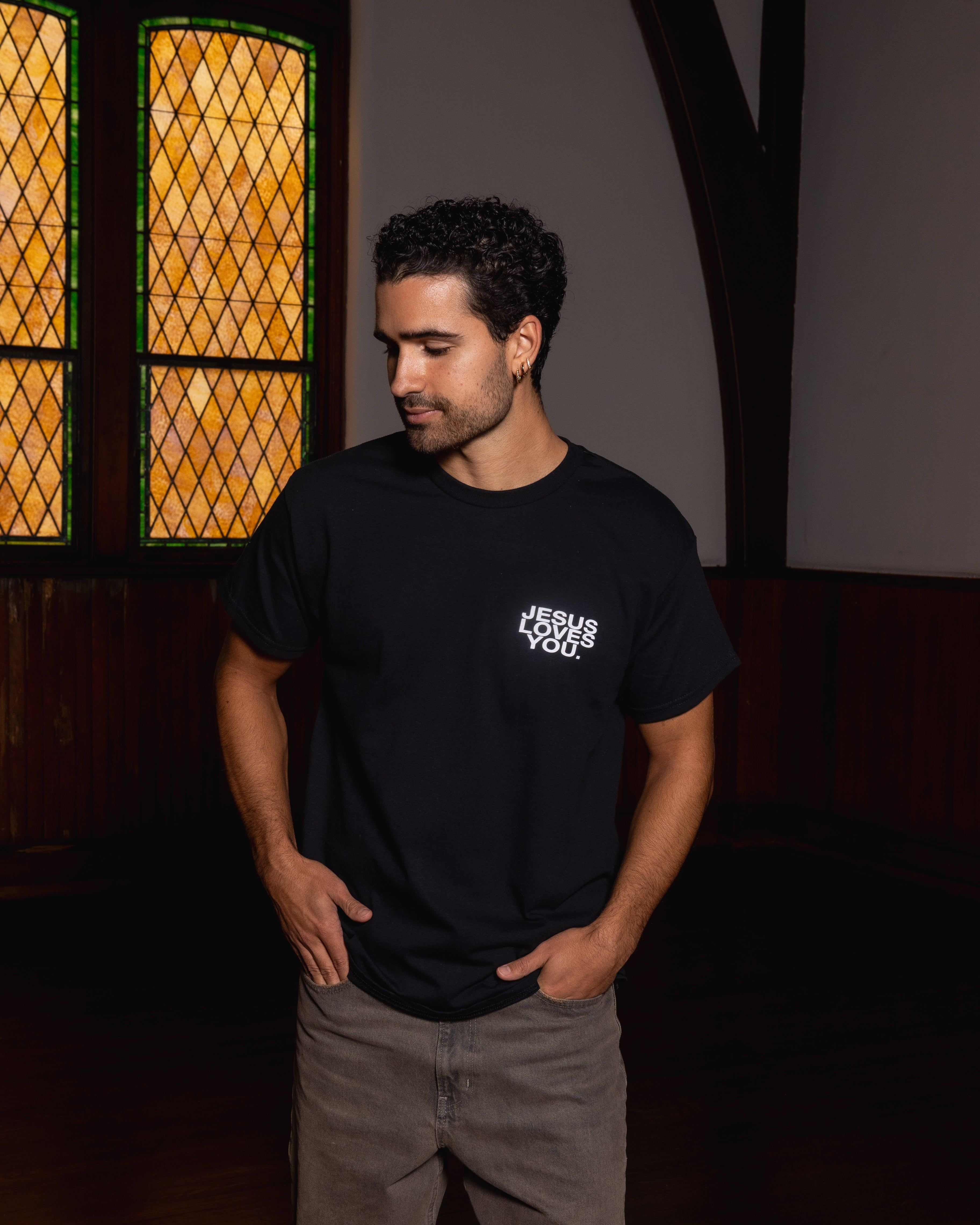 "Jesus Wasn't Ashamed" Tee || Black/White sold by Jesus Loves You product image thumbnail 2