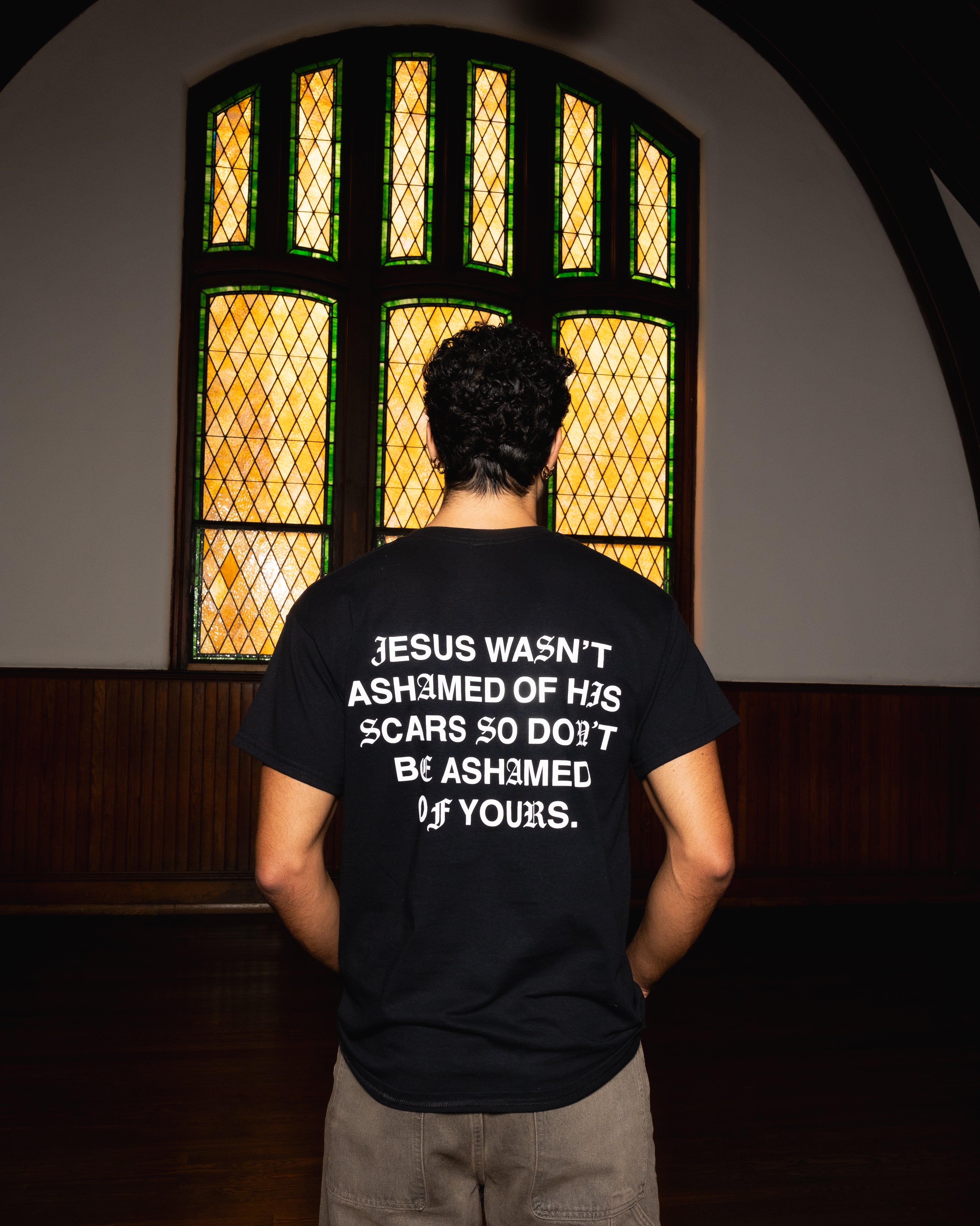 "Jesus Wasn't Ashamed" Tee || Black/White sold by Jesus Loves You