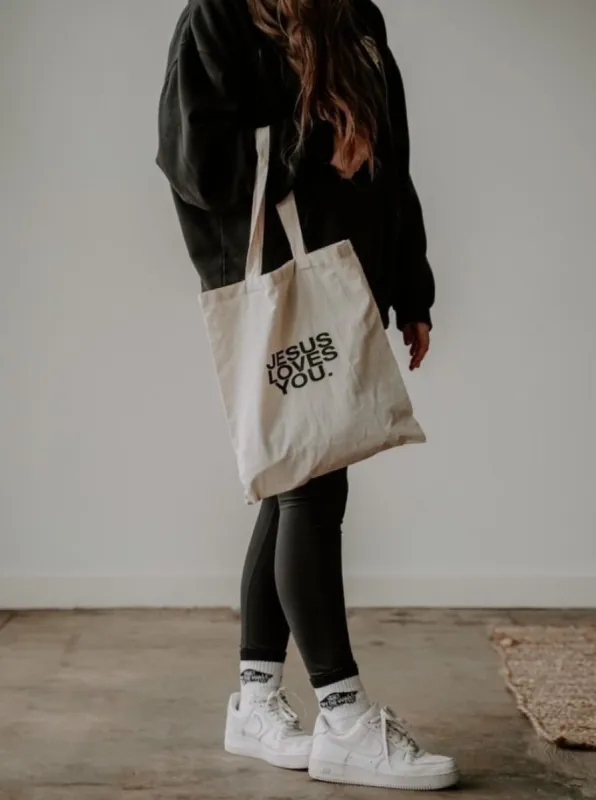 Jesus Loves You Premium Canvas Tote Bag sold by Jesus Loves You