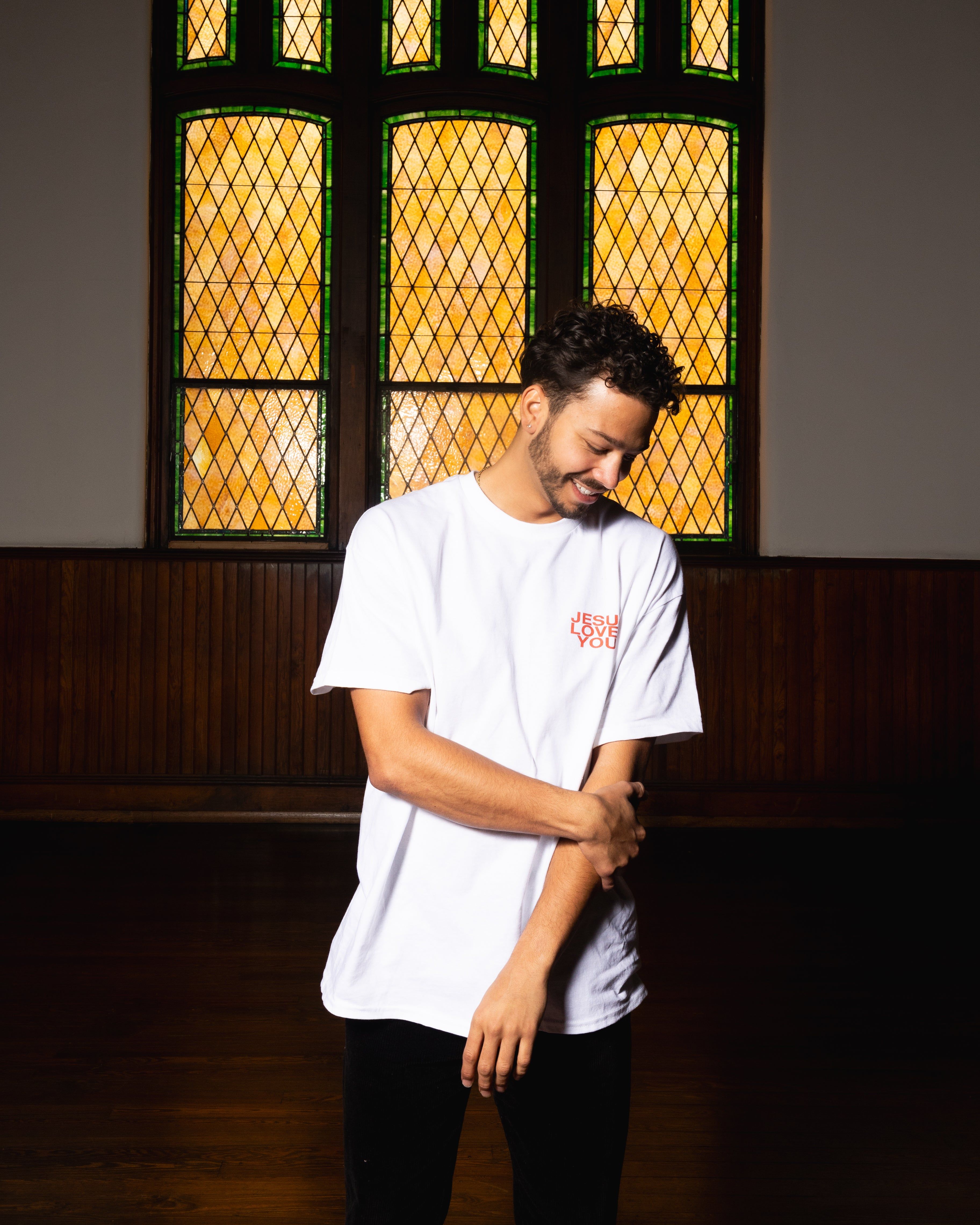 "Jesus Wasn't Ashamed" Tee || White/Red sold by Jesus Loves You product image thumbnail 2