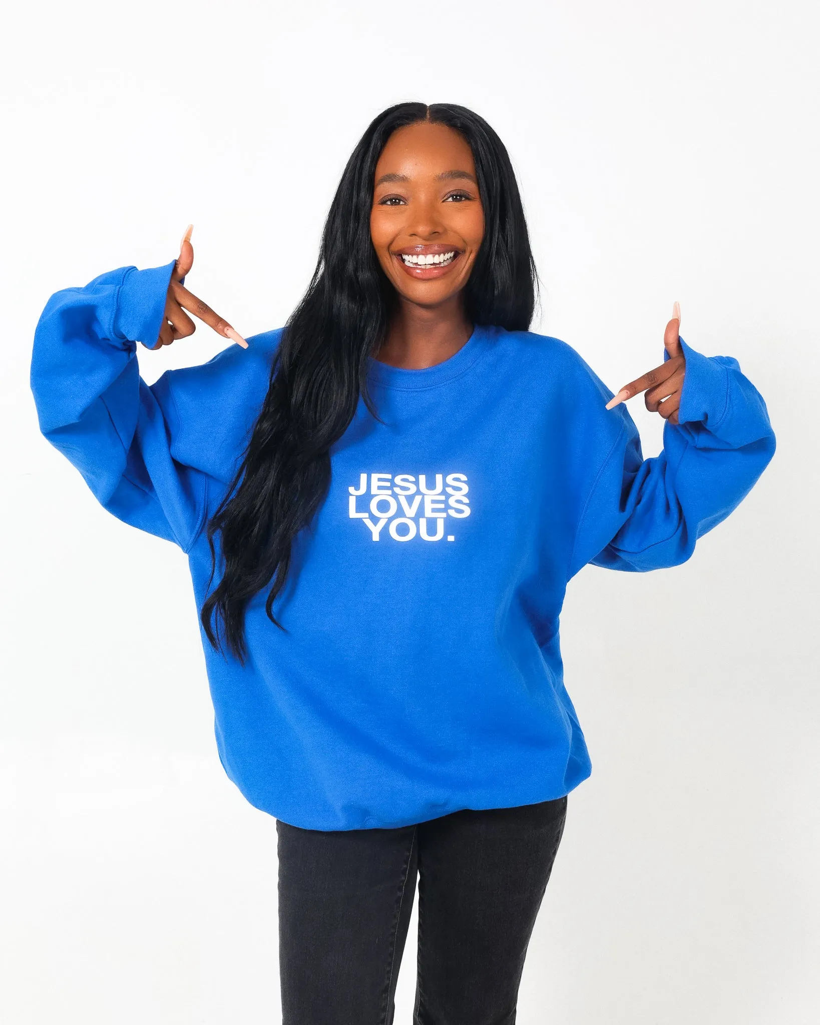 "Check Front" Crew || Royal Blue sold by Jesus Loves You product image thumbnail 3