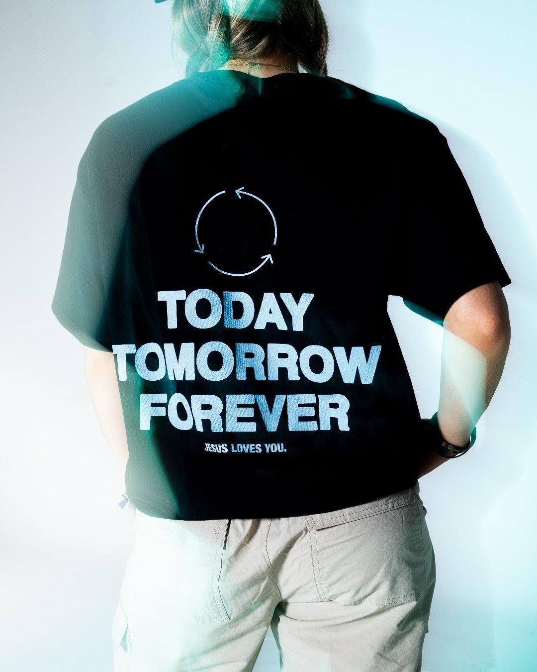 "Forever" Tee || Black/Turquoise Blue sold by jesuslovesyoucompany