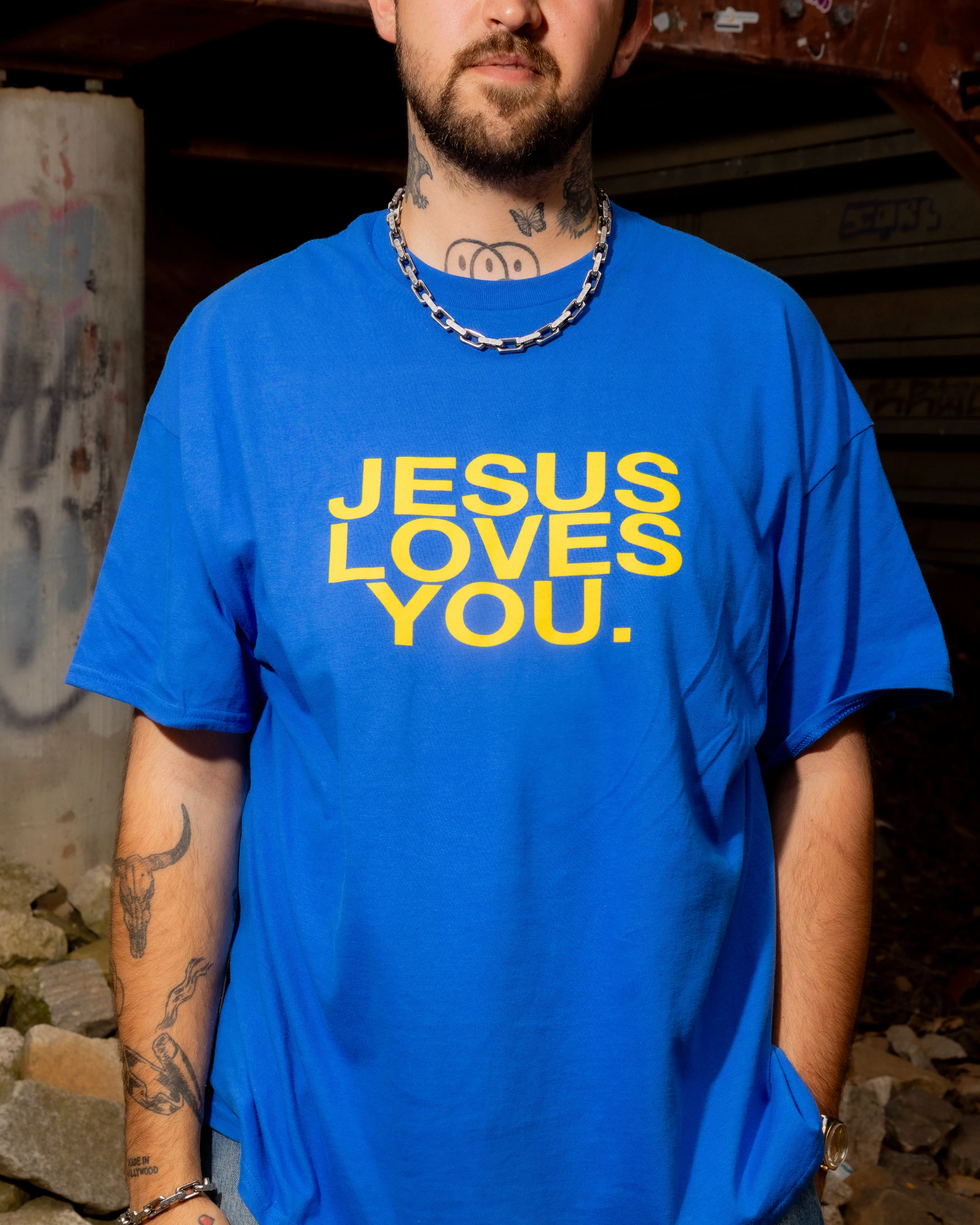 v2 "Motto Tee" || Royal Blue sold by Jesus Loves You product image thumbnail 2