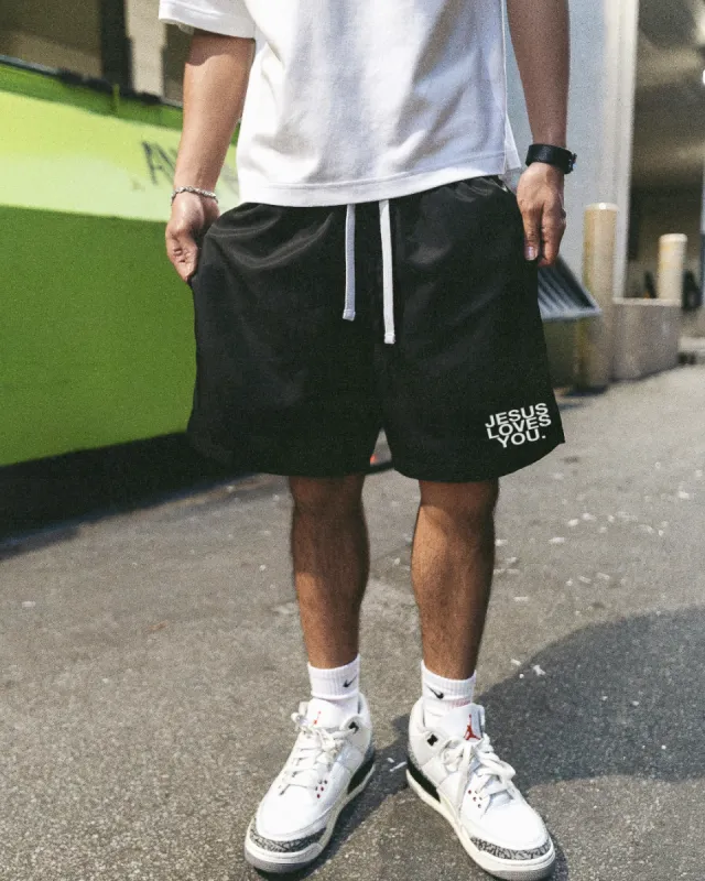 LMTD || Nylon Shorts w/ Mesh Liner || Jet Black sold by Jesus Loves You